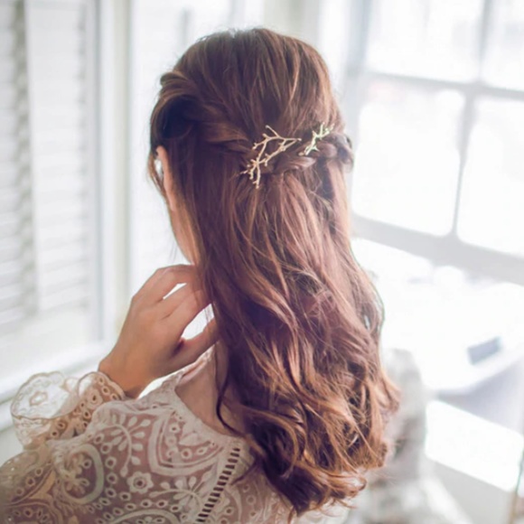 Modcloth Accessories - Vintage Natural Tree Branch Silver/Gold Hair Pins